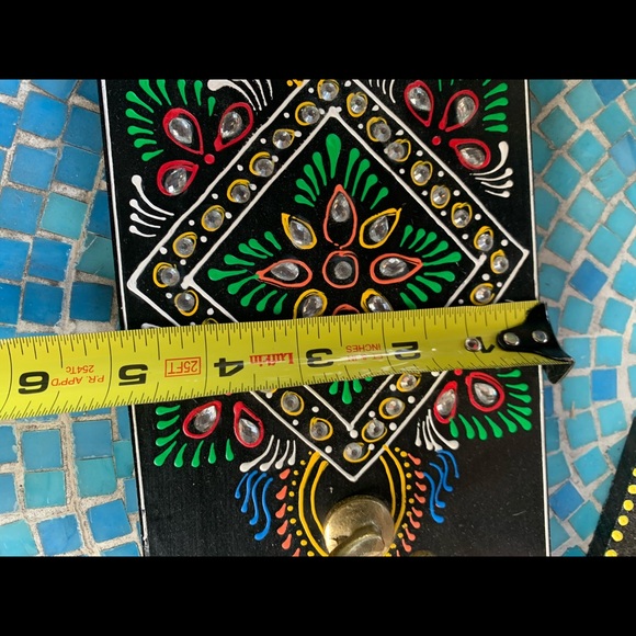 Antique Bronze Hooks Boho Gypsy Wall Plaque Hanger - Picture 7 of 9